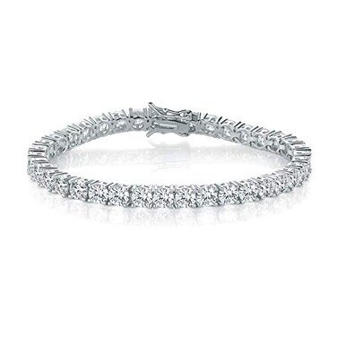 MDFUN Tennis Bracelet for Women and Men 3mm Cubic Zirconia 18K White Gold Plated Size 7 inches