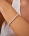 PAVOI 14K Yellow Gold Plated Simulated Diamonds Bezel Set Tennis Bracelets for Women Cubic Zirconia Stones Trinity Statement Bride Gold Bracelet Stack Size 65