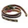 CELOKIY Womens Boho Brown Leather Wrap Bracelet with BrassBronze Lotus Flower Stack Trendy Jewelry
