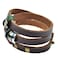 CELOKIY Womens Boho Brown Leather Wrap Bracelet with BrassBronze Lotus Flower Stack Trendy Jewelry