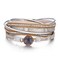 Fesciory Leather Wrap Bracelets for Women Boho Leopard MultiLayer Crystal Beads Cuff Bracelet Jewelry Purple Stone