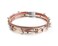 Fesciory Leather Wrap Bracelets for Women Boho Leopard MultiLayer Crystal Beads Cuff Bracelet Jewelry RoseGold Beads