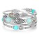 FULU AUTUMN Stackable Beaded Bracelets for Women Boho Wrap Silver Bracelet Layered Fashion Jewelry Gifts for HerTurquoise