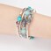 FULU AUTUMN Stackable Beaded Bracelets for Women Boho Wrap Silver Bracelet Layered Fashion Jewelry Gifts for HerTurquoise