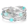 FULU AUTUMN Stackable Beaded Bracelets for Women Boho Wrap Silver Bracelet Layered Fashion Jewelry Gifts for HerTurquoise