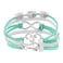 Hithop Leather Wrap Bracelets Women Double Hearts Infinity Rope Wristband Bracelets Gifts Green