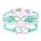 Hithop Leather Wrap Bracelets Women Double Hearts Infinity Rope Wristband Bracelets Gifts Green