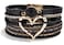 Long tiantian Leather Bracelets for Women Warp Bracelet Stackable Boho Layered Bracelet Chunky Heart Trendy Birthday Gifts for Her