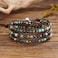 Plumiss Boho Natural 4mm African Turquoise Beads Stone 3 Wraps Bracelet Jewelry for Women Men