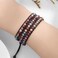 Plumiss Boho Unique Blue Purple Jasper Stone 4mm Beads Genuine Leather Handmade 3 Wrap Bracelets Jewlery Gift