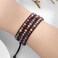 Plumiss Boho Unique Blue Purple Jasper Stone 4mm Beads Genuine Leather Handmade 3 Wrap Bracelets Jewlery Gift