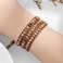 Plumiss Women Unique Natural Agalmatolite 4mm Bead Healing Stone 3 Wrap Bracelets Gift
