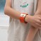 Rantanto Braid Leather Wrap Bracelet Trendy Stackable Crystal Cuff Boho Gold Heart Bracelet Jewelry Gift For Women Wide Orange