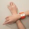 Rantanto Braid Leather Wrap Bracelet Trendy Stackable Crystal Cuff Boho Gold Heart Bracelet Jewelry Gift For Women Wide Orange