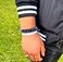 Rastaclat Bracelet for Men and Women Sheriff BlackWhiteGrey Braided Bracelet Adjustable Stackable Braided by Hand MediumLarge