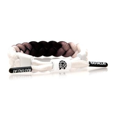 Rastaclat Bracelet for Men and Women Sheriff BlackWhiteGrey Braided Bracelet Adjustable Stackable Braided by Hand MediumLarge