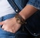 SPUNKYsoul Buckle or 5 Wrap Leather Circle Bracelet Handmade Adjustable Leather Wrap Bracelet for Women Men Unique Distressed Stackable Jewelry with Symbolic Circle for Everyday Wear Gifting