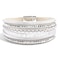 VIBILIA Boho Leather Wrap Bracelets for Women Trendy Layered MultiLayer Bracelets with Strong Clasp Jewelry for WomenWhite