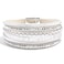 VIBILIA Boho Leather Wrap Bracelets for Women Trendy Layered MultiLayer Bracelets with Strong Clasp Jewelry for WomenWhite