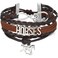 Yabber Horse Love Forever Ever Infinity Bracelet Leather Wrap Natural Brown