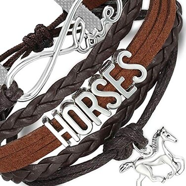 Yabber Horse Love Forever Ever Infinity Bracelet Leather Wrap Natural Brown