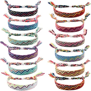 Carede Woven Friendship Bracelets Braided Bracelets String Adjustable Nepal BraceletMexico Wave Anklet for Best Friends WomenPack of 12