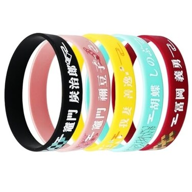CHIVASO 5Pcs Anime Wristbands Character Silicone Bracele Party Costume Accessories Mixed pack