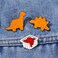 GAXAYA 3 Pcs Dinosaur Chicken Nugget Enamel pin for Women Men Lapel Brooch Badge Pin for Backpack Bag