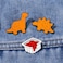 GAXAYA 3 Pcs Dinosaur Chicken Nugget Enamel pin for Women Men Lapel Brooch Badge Pin for Backpack Bag