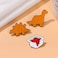 GAXAYA 3 Pcs Dinosaur Chicken Nugget Enamel pin for Women Men Lapel Brooch Badge Pin for Backpack Bag
