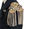 Zthread Beads Chain Taseel Shoulder Epaulettes Crystal Shoulder Brooch Badge Pin for Women Men Gold