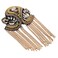 Zthread Beads Chain Taseel Shoulder Epaulettes Crystal Shoulder Brooch Badge Pin for Women Men Gold