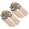 Zthread Beads Chain Taseel Shoulder Epaulettes Crystal Shoulder Brooch Badge Pin for Women Men Gold
