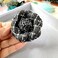 HEKEUOR Classic Camellia Brooch Pin Fabric Handmade Flower Pin for Men Women Black