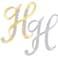 ETHOON 2 Pcs Letter Brooch Pins Initial Rhinestone Silver Gold Plated Brooch for Women Crafts H