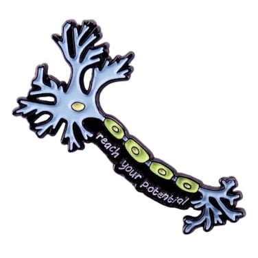 Ficsowy Neuron Cells Reach Your Potential Brooch Science Enamel Badge Cellular Brooch Brain Cell Lapel Pin for Men and Women