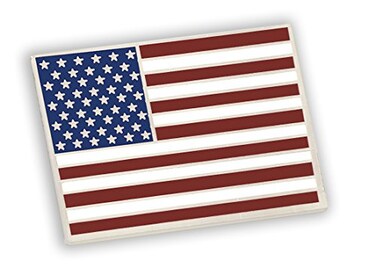 Forge American Flag Lapel Pin Proudly Made in USA Silver Plated Rectangle Bulk 1 Pin