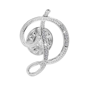 ETHOON Initial Letter Brooch Pin Small Lapel Pin Tie Tack Name Personalized Gifts for Women Men Silver D