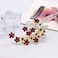 YOQUCOL Red Garnet Ruby Colour Cubic Zirconia Crystal Poppy Flower Shape Brooch Pins for Woman