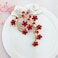 YOQUCOL Red Garnet Ruby Colour Cubic Zirconia Crystal Poppy Flower Shape Brooch Pins for Woman
