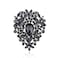 YOQUCOL Vintage Black Austrian Crystal Rhinestone Leaf Shape Big Large Brooch Pin For Women Golden Tone