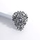 YOQUCOL Vintage Black Austrian Crystal Rhinestone Leaf Shape Big Large Brooch Pin For Women Golden Tone