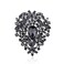 YOQUCOL Vintage Black Austrian Crystal Rhinestone Leaf Shape Big Large Brooch Pin For Women Golden Tone