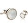 Cuff-Daddy CuffDaddy Mother of Pearl Cufflinks and Studs Tuxedo SilverTone Round Ribbed Tuxedo Formal Set with Presentation Gift Box Unique 58 cufflinks and 38 studs