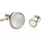 Cuff-Daddy CuffDaddy Mother of Pearl Cufflinks and Studs Tuxedo SilverTone Round Ribbed Tuxedo Formal Set with Presentation Gift Box Unique 58 cufflinks and 38 studs