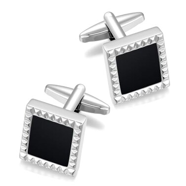 Dannyshi Cufflinks for Men Classic Wedding Business Shirt Cuff Links Set Gifts with Box Black02