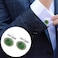 Dannyshi Cufflinks for Men Classic Wedding Business Shirt Cuff Links Set Gifts with Box Green
