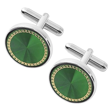 Dannyshi Cufflinks for Men Classic Wedding Business Shirt Cuff Links Set Gifts with Box Green