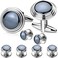 HAWSON Cufflinks and Tuxedo Studs Set with Gift Box Silver and Gold Tone Cuff Links for Mens Shirt Wedding Business