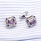 UNIQSUM Hexagon Chic Crystal Cufflinks Crystal Gem stone Cuff links CL07 Amethyst Purple